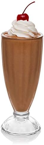 Libbey Fountain Shoppe Milkshake Glasses, 12-ounce, Set of 6