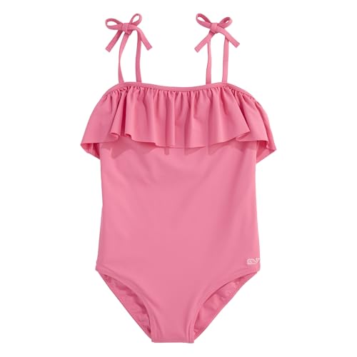 vineyard vines Girls Ruffle High Neck One Piece