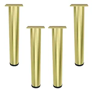 Geesatis Matte Gold Height 10 inch Dresser Legs Adjustable Metal Furniture Decor Feet for Sofa, Couch, Cabinet, TV Stand, Cupboard, with Mounting Screws, 4 Pack