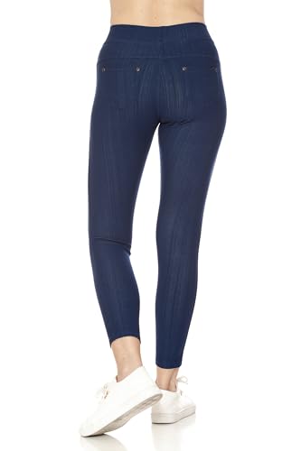Image of Leggings Depot Women's Cotton Blend Stretch Pull-on Jeggings Casual Pants with Pockets (Available in Plus Size)