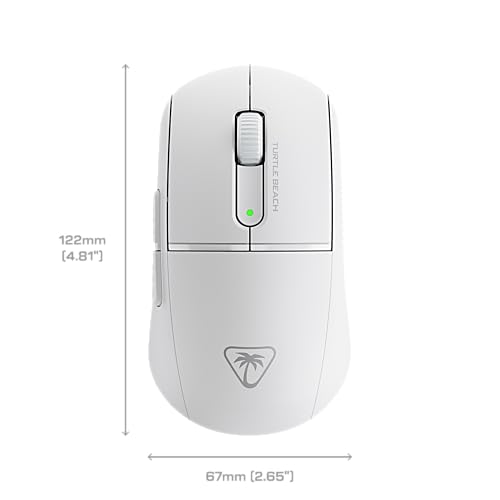 Turtle Beach Burst II Air - Souris Gaming sans Fil 2,4 GHz : ultralégère avec 47 g, Touches optiques, symétrique, capteur Optique 26 000 PPP, Bluetooth, autonomie 120h, câble USB-C - Blanc
