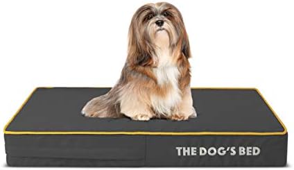 The Dogs Bed Orthopaedic Dog Bed Large Grey Plush 101x64x15cm, Waterproof Memory Foam Dog Bed