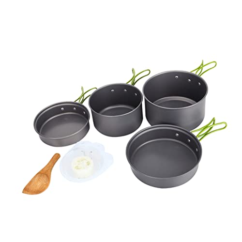 Happyyami 2-3 Person Camping Cookware Set Non-Stick Camp Kettle Portable Cooking Pot for Outdoor BBQ Picnic