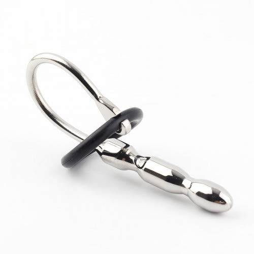 Dilatador uretral con anillo de glande para el pene, de acero inoxidable y metal