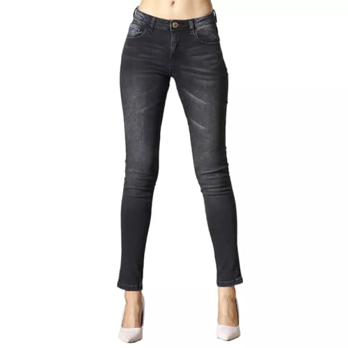 Jean skinny noir chic Yes Zee taille moyenne pour femme moderne