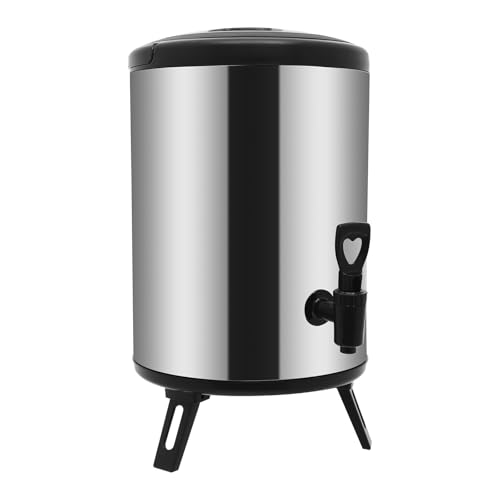 Dispensador de bebidas frías y calientes de acero inoxidable, 4,5 L, gran dispensador de bebidas con grifo, termo, bomba, cafetera térmica, para café, leche fría, agua, zumo, bebida de fiesta