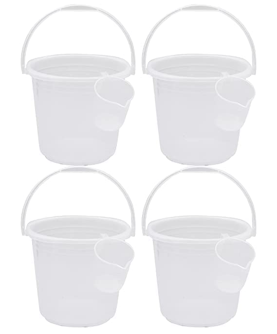 Aayushi New Unbreakable Crystal Clear Pack of Bathroom Bucket (18 L) -Free Mug 1 L -First Grade Plastic- (Set of 4) (B09V3BKJFN) Amazon Price History, Amazon Price Tracker