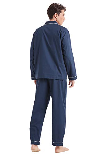Men’s Cotton Pajama Set, Long Sleeve Button-Down Woven Sleepwear4