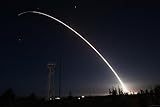 24x36 gallery poster, A Minuteman III ICBM test launch from Vandenberg Air Force Base United States MIRVed landbased ICBMs are considered destabilizing because they tend to put a premium on striking f