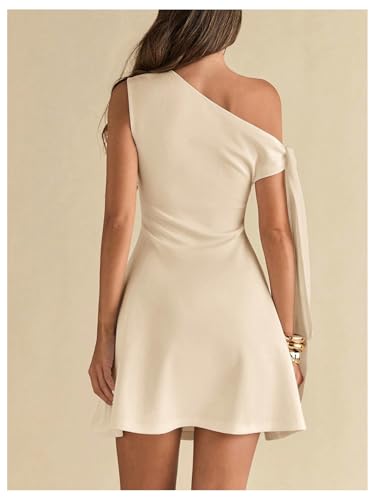 Floerns Women's Elegant Off The Shoulder Mini Dress Tie Side Sleeveless Formal A Line Dresses2