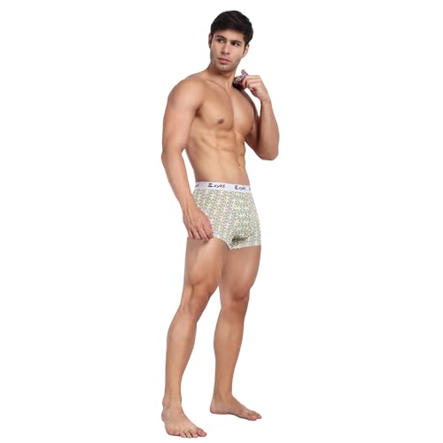 Image of Zyke Men's Printed Cotton Trunk Innerwear | 95% Cotton 5% Elastane Stretch Underwear | Ultra Soft Waistband Anti-Bacterial Moisture Wicking Trunks for Men Pack of 1