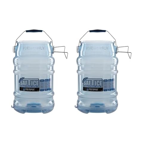 San Jamar Saf-T-Ice Ice Tote with Ice Machine Hanger for Bars, Restaurants, Kitchens, And Fast Food, Polycarbonate, 6 Gallons, Blue, (Pack of 2) Cover