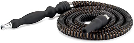 Rubber Handle Hookah Hose, Leather Wrapped Silk Hookah Hose Washable Durable with Metal Tip 59inch Long Shisha Hose