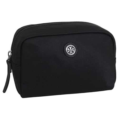 [トリーバーチ] コスメポーチ 化粧ポーチ レディース ナイロン ブラック VIRGINIA CURVED COSMETIC CASE 159800 001 TORY BURCH [並行輸入品]