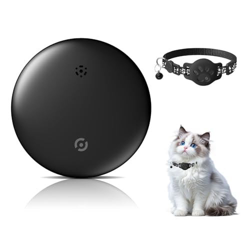 Collare GPS Tracker per gatti, compatibile con Apple Airtag Find My (solo iOS), senza canone mensile, localizzatore GPS per gatti, collare per gatti di piccola taglia, posizionamento globale (nero)