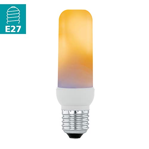 Eglo E27 LED tube, flicker flame effect light bulb, realistic flickering candle lamp, 3 watt, 90 lumen, warm white glow - Image 2