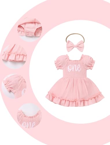 Baby Girl Strawberry Sun Romper Dress with Headband One Half Year Cake Smash Outfits Princess 1st Birthday Clothes3