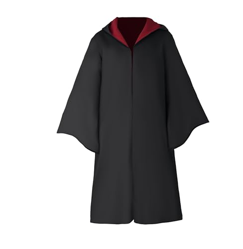 Wizard Robe with Hood Unisex Wizard Cloak Cosplay Halloween Costume Dress Up for Adult and Teens Men and Women (L)