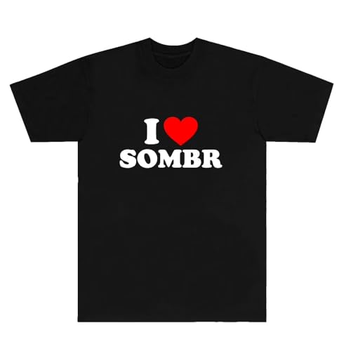 Sombr T-Shirt, Musikfans Bedruckt Modisch Leicht Kurz&auml;rmelig F&uuml;r Den Alltag Tee,Schwarz,M