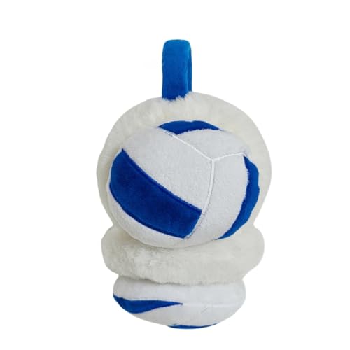 Image of JIAHG Boys Girls Cute Cartoon Football Winter Warm Earmuffs Soft Faux Fur Ear Warmers Kids Outdoor Thermal Plush Ear Muffs