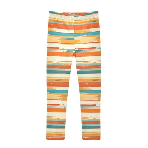 KLL Red Stripes Toddler Girls' Active Leggings Comfortable Full Length Dance Pants Sports