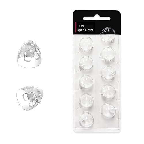 (Open Vent 10mm) Hearing Aid Domes for Oticon Minifit, Oticon Ear Caps Replacements Parts AccessoriesDomes for Oticon Hearing Aid Supplies Cleaning Kits(10 Pcs)