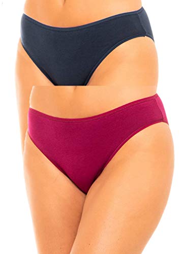 Unno DIM Basic Algodón Elástico Braguita, Rojo (Rojo/Gris Oscuro 8qb), (Tamaño del Fabricante: 40/42) para Mujer