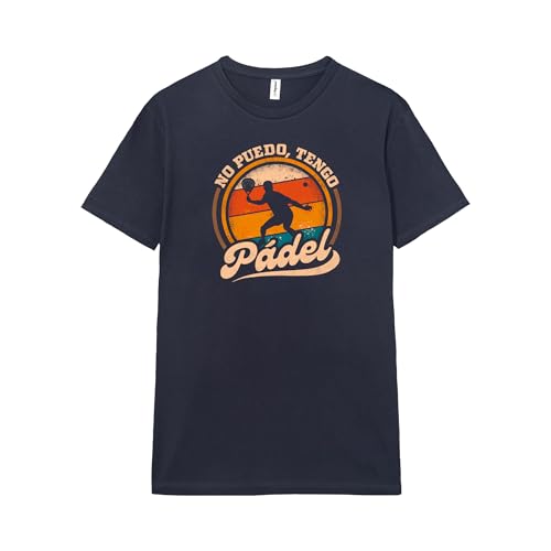 Pampling Camiseta de Manga Corta para Jugadores de Pádel, 100% Algodón, Ropa Unisex para Hombre y Mujer, Serigrafiada con Cuello Redondo y Corte Recto, Color Azul (No Puedo Tengo Pádel, XXL)