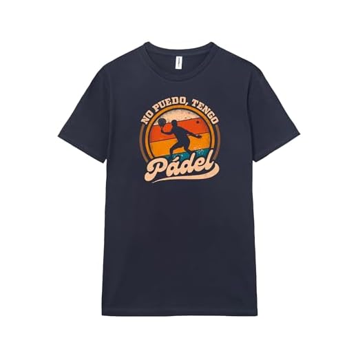 Pampling Camiseta de Manga Corta para Jugadores de Pádel, 100% Algodón, Ropa Unisex para Hombres y Mujeres en 5 Tallas, Camiseta Azul, Modelo No Puedo Tengo Pádel (L)