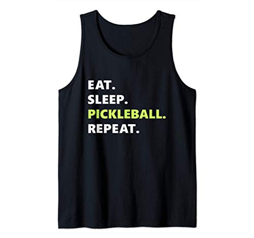 Eat. Sleep. Pickleball. Repeat. Jugador de Pickleball Camiseta sin Mangas