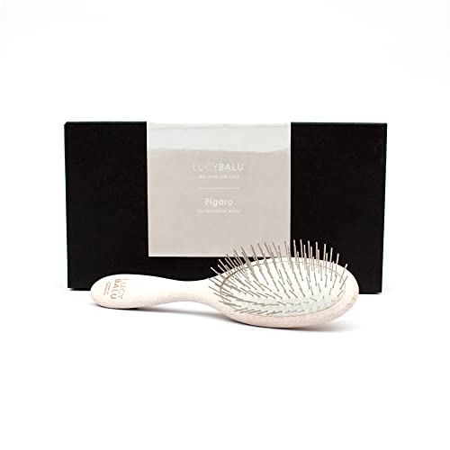 LucyBalu Cepillo para gatos Figaro, pelo sano y brillante, vegano, metal natural, producto de calidad (metal) Cover