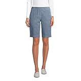 Lands' End Womens MR EW PO 12IN Chino Bermuda Short Chambray Evening Sky Chambray Petite 14