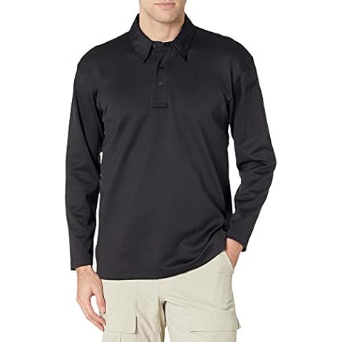 Propper I.C.E Men's Long Sleeve Performance Polo Shirt, Black, Medium Cover