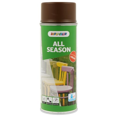 DUPLI-COLOR ALL SEASON RAL 8011 nussbraun matt 400 ml, hochwertiges Kunstharz-Farbspray, Schnelltrocknend, Wetterbeständig, Innen- und Außenanwendung