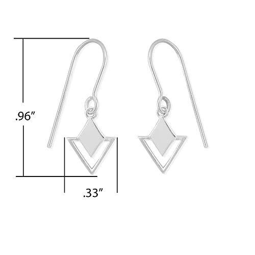 Boma Jewelry Sterling Silver Geometric Diamond & Triangle Dangle Earrings4