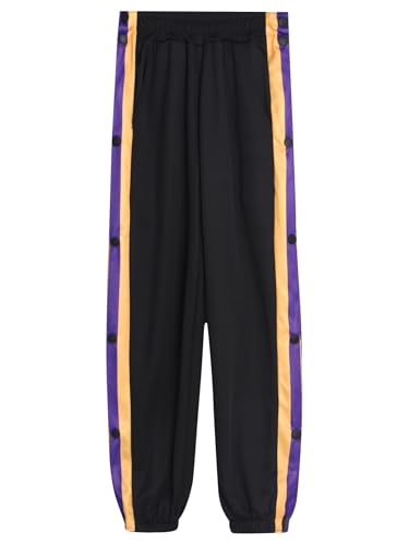 Kids Boys Basketball Sports Pants Side Split Buttons Sweatpants Athletic Jogger Pants with Pocket4