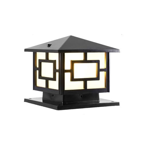 Lanterne de colonne extérieure XL noire filaire pour sécuriser les allées sombres