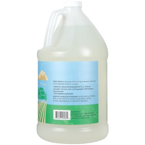 ginger lily farms botanicals plant-based 4-in-1 dishwasher rinse aid 100 vegan amp cruelty-free fragrance-free 1 gallon 128 fl oz refill 12800 fl oz pack of 1