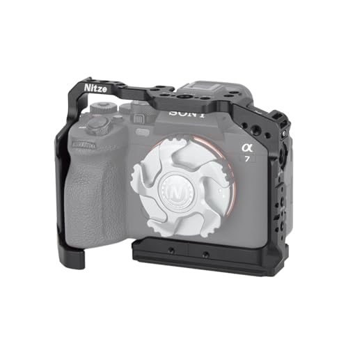 Nitze Camera Cage for Sony a7R V / a7 IV / a7R IV / a7R III / a7 III / a7S III with Built-in NATO Rail, Arca Quick Release Plate and Magnetic Wrenches, Compatible with Sony XLR Handle - T-S13A