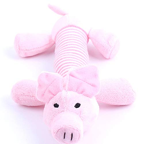 ペット臼歯玩具 四本足の長い象のおもちゃをクリーニングペットペットぬいぐるみストライプパウダー豚ダックサウンディング犬臼歯の歯 犬用玩具(Pink)