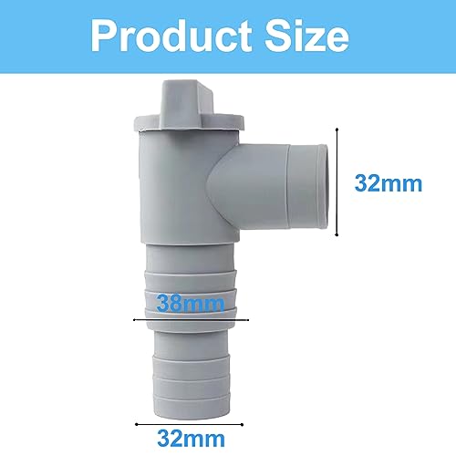 Absperrhahn für Pools mit 32mm Schlauchanschluss, pool schlauch 32 absperrventil Pool Absperrhahn mit Schlauchklemmen und Klebeband absperrhahn pool 32mm für oberirdische Pool und Poolpumpe Wartung – Bild 3
