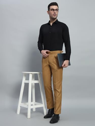 Image of Gurkha Pants for Men | Trouser for Men | Formal Pant | Double Button | Regular Fit Trouser High Waist Pleated Casual Trousers | Straight Leg Pants for Office Smart Casual Travel Party
