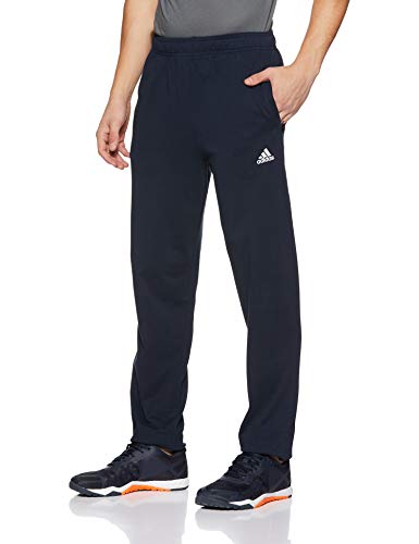 Image of Adidas Men's Athletic Fit Mid Rise Polyester, Cotton Track Pants