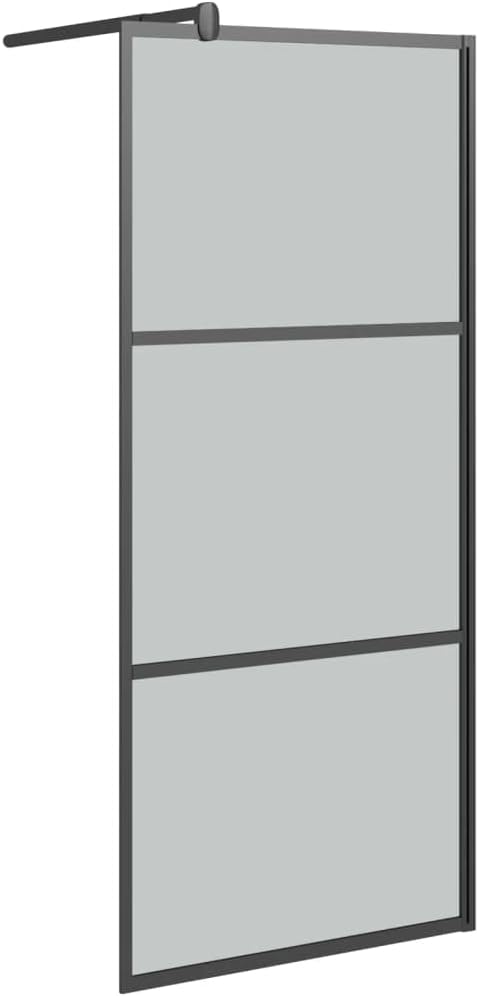 vidaXL vidaXL Walk-in Shower Enclosure, Bathroom Wall Panel with Adjustable Supporting Bar, Shower Screen, Shower Wall, Black Frame with Dark ESG Glass