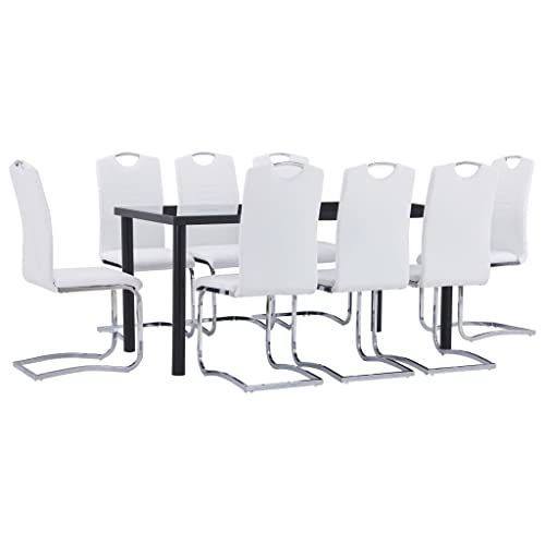 Vetnasa Juego de Comedor 9 Piezas Cuero sintético Mobiliario, Conjuntos de Muebles, Conjuntos de Muebles para cocinas y comedores 74,8 KG