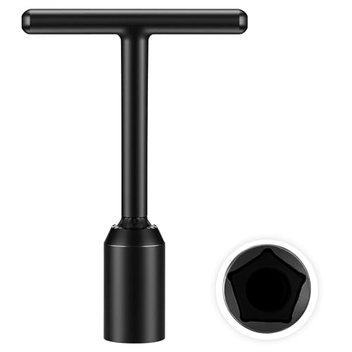 Lothee T-handle Penta Socket Wrench 5-point Heavy Duty Lineman Socket Heat Treated Cr-mo Alloy Steel for Pad-mounted Transformers and Secondary Pedestals(1 Pcs Black)