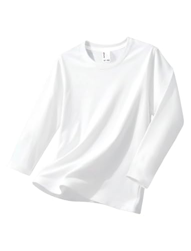 Image of PATPAT Boys Long Sleeve Shirts Cotton Solid Crew Neck Basic Shirts 5-16 Years