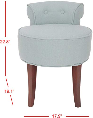 Safavieh Home Collection Georgia Silver Blue And Cherry Mahogany Petite Vanity Stool #TOP1