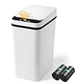 LJIACLEA Bathroom Trash Can Automatic Touchless 2.6 Gallon Small Smart Trash Cans with Lid Slim Garbage Can for Kitchen, Toilet, Bedroom, RV, Living Room