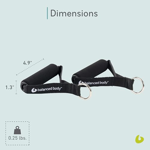 Balanced Body PolyPro Neoprene Handles, Comfortable Handles for Pilates Reformer Use, Pilates Accessories, Workout Equipment for Home Gym or Studio Use, 1 Pair